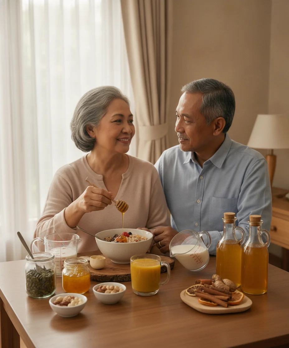 Minuman herbal alami dalam cangkir kaca dengan daun mint segar